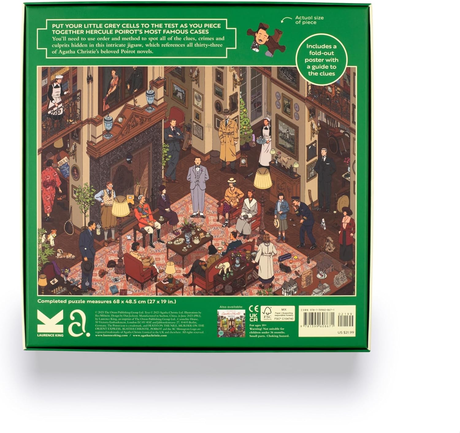 The World Of Hercule Poirot 1000 Piece Jigsaw Puzzle by Milstein. Ilya 9781399608671_1