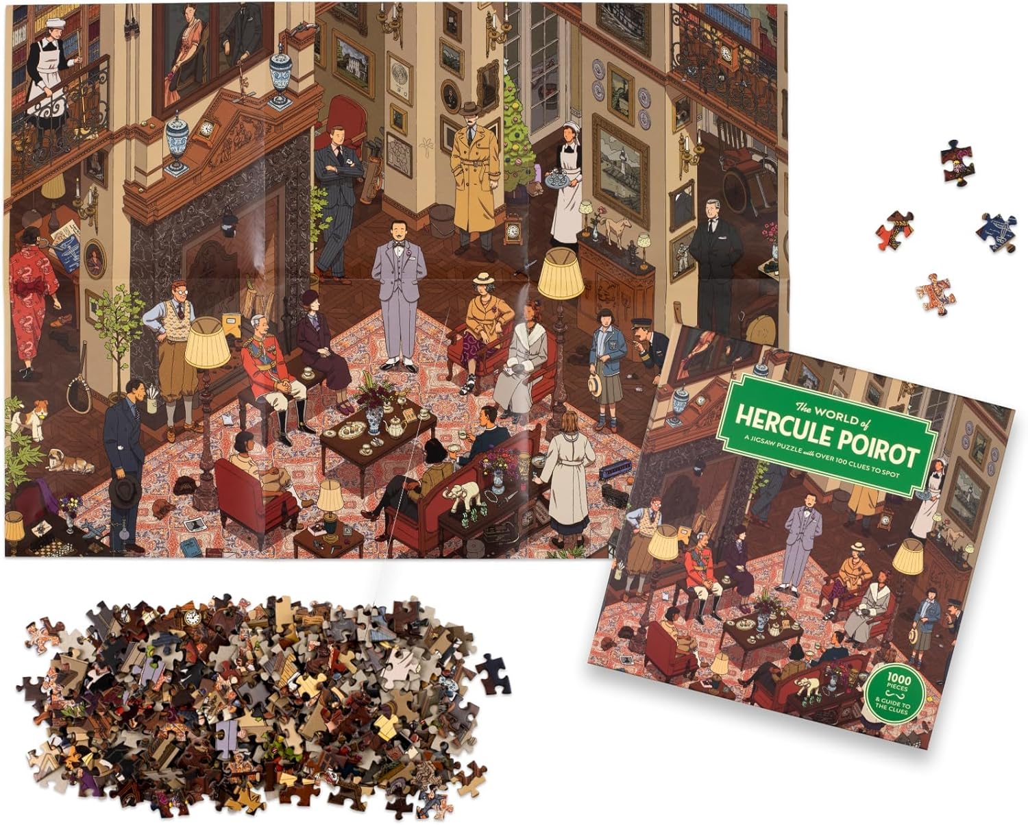 The World Of Hercule Poirot 1000 Piece Jigsaw Puzzle by Milstein. Ilya 9781399608671_4