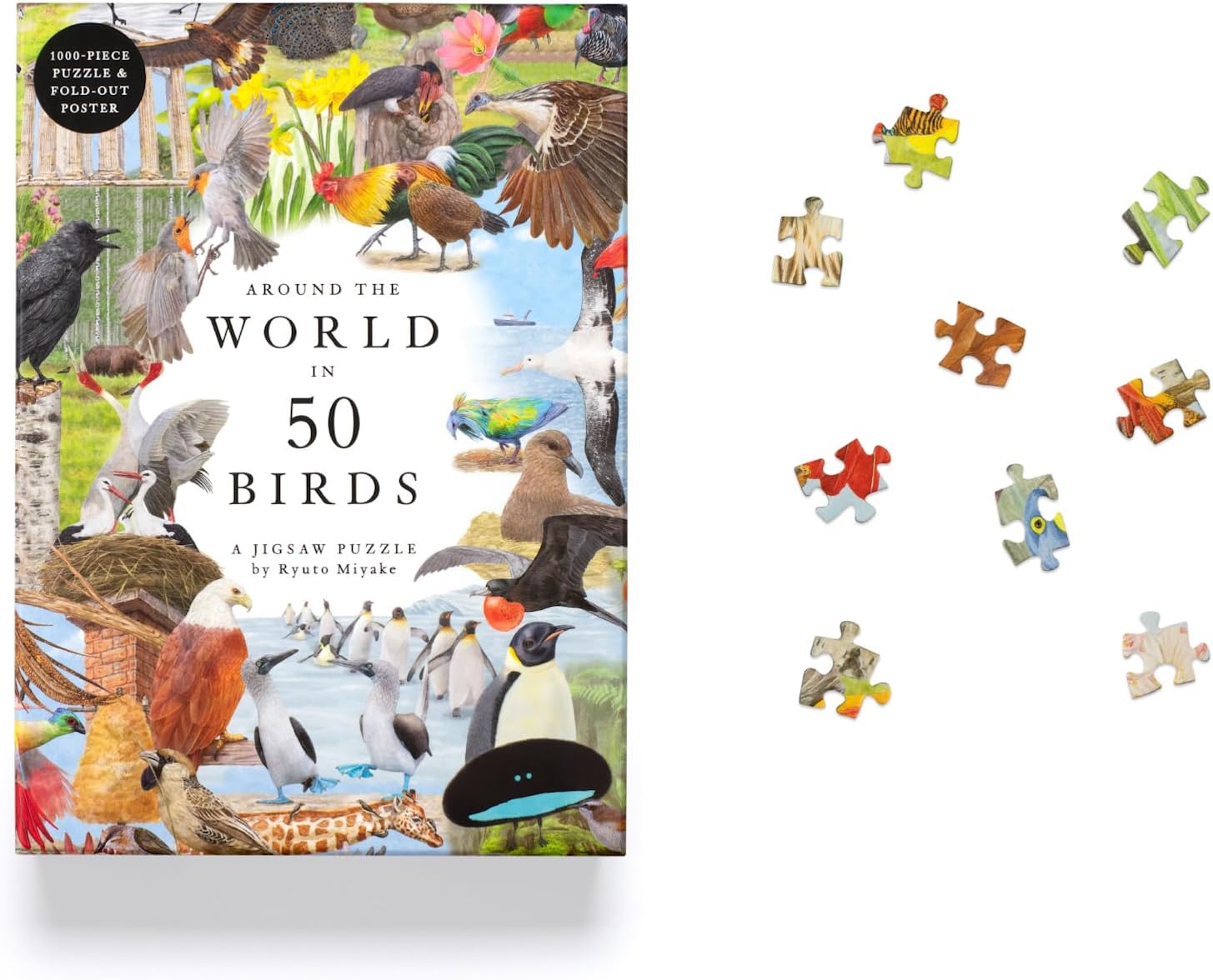 Around The World In 50 Birds 1000 Piece Jigsaw Puzzle by Miyake. Ryuto; Unwin. M 9781399620024_3