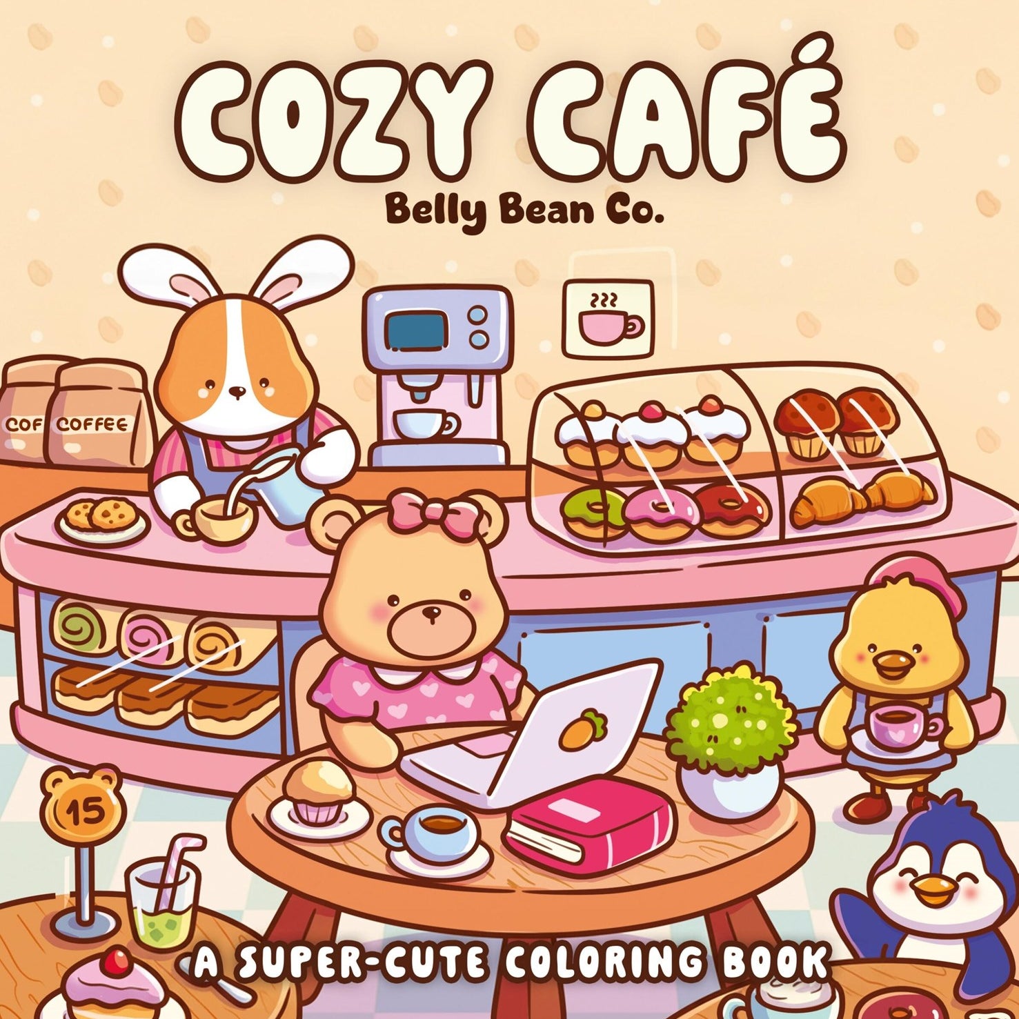 Cozy Cafe: A Super-Cute Coloring Book by Belly Bean Co. 20 9781399645003