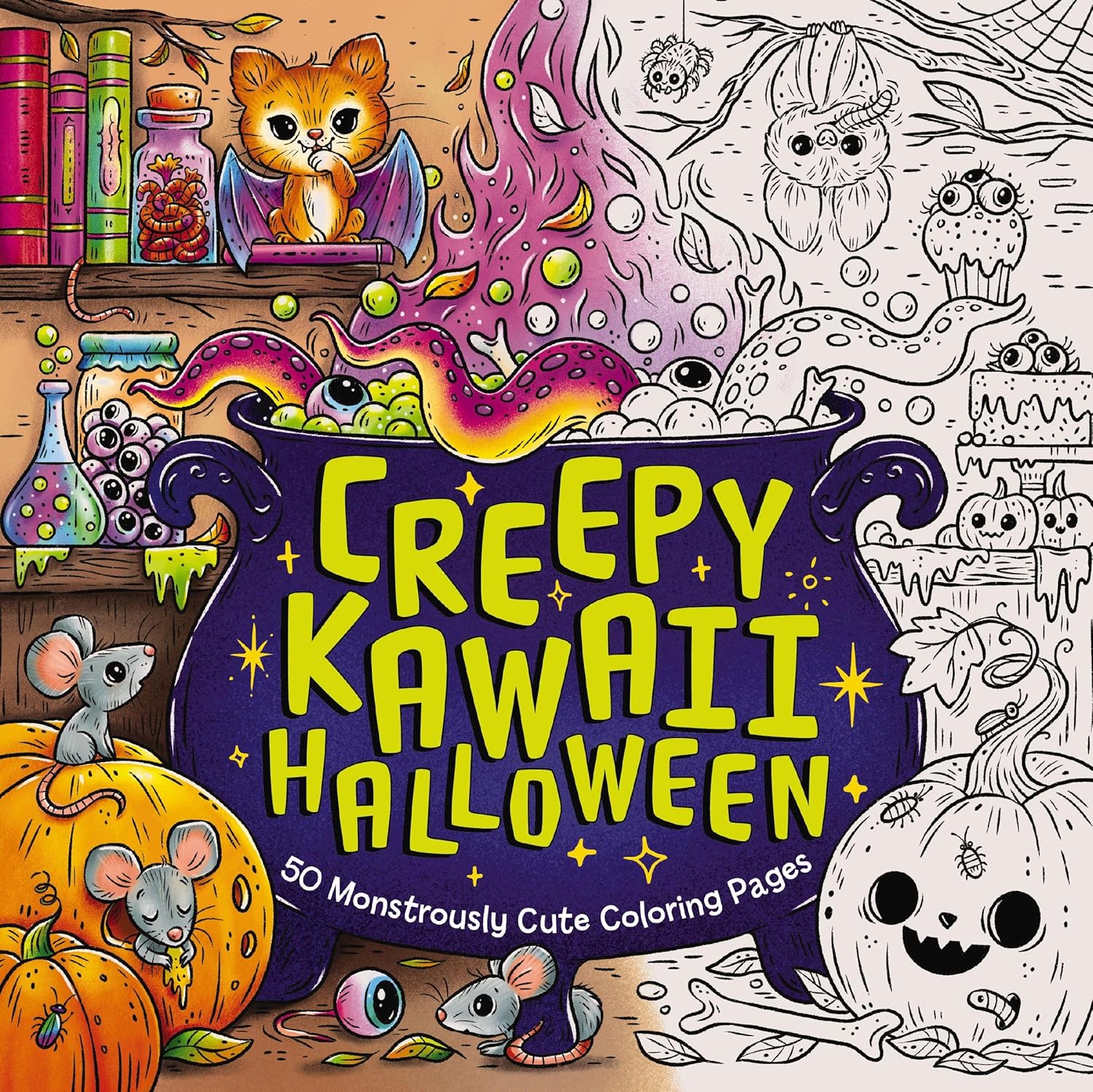 Creepy Kawaii Halloween: 50 Monstrously Cute Coloring Pages by Cider Mill Press 9781400350636