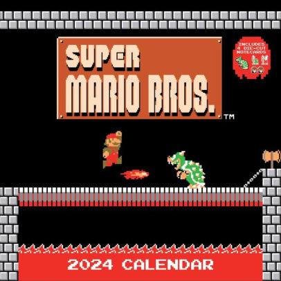 Super Mario Bros. 8-Bit Retro 2024 Wall Calendar With Bonus Diecut Notecards - N 9781419770043_668b6adb-4b75-4a4d-88c2-0115b046c6d9