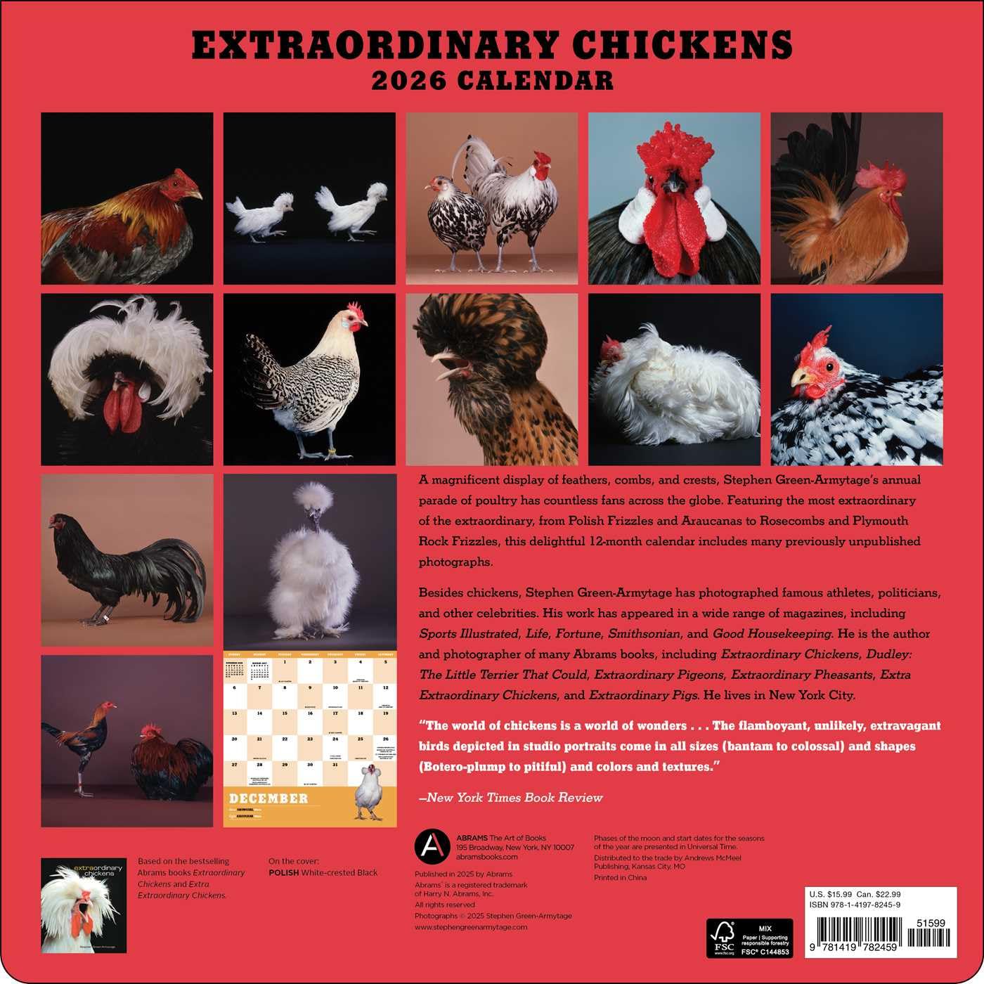 Extraordinary Chickens 2026 Wall Calendar 9781419782459_1