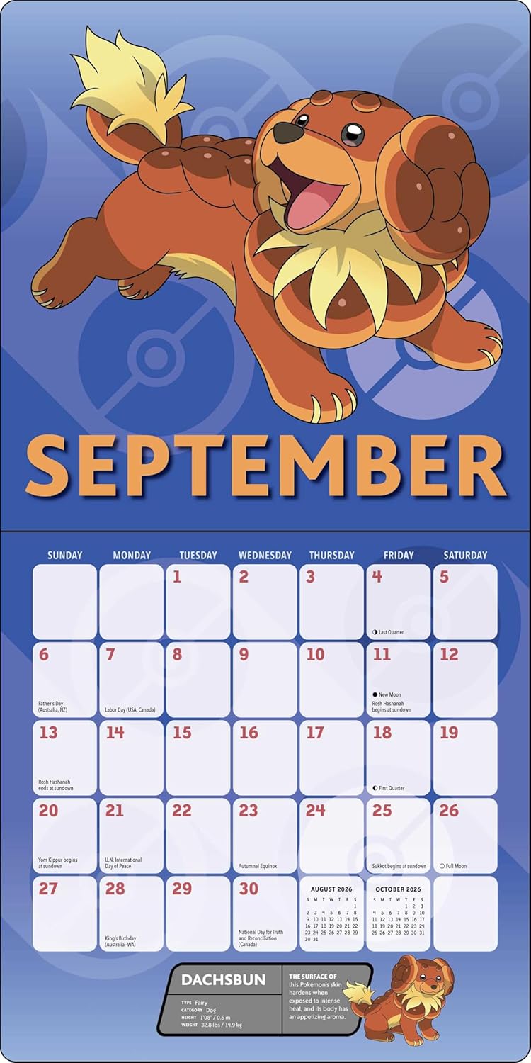 Pokémon 2026 Wall Calendar 9781419782923_4