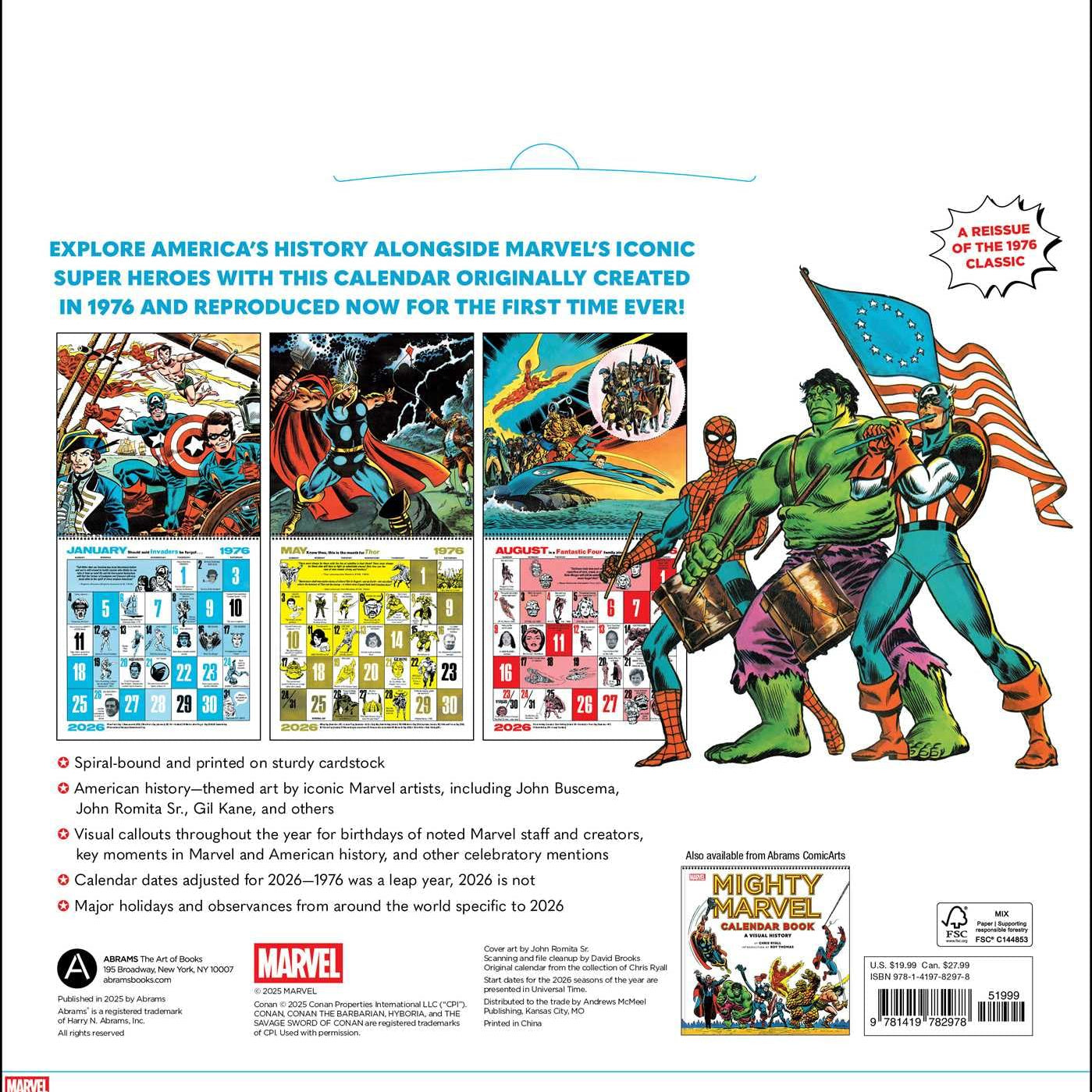 Mighty Marvel 2026 Wall Calendar: A Reissue Of The 1976 Classic 9781419782978_1