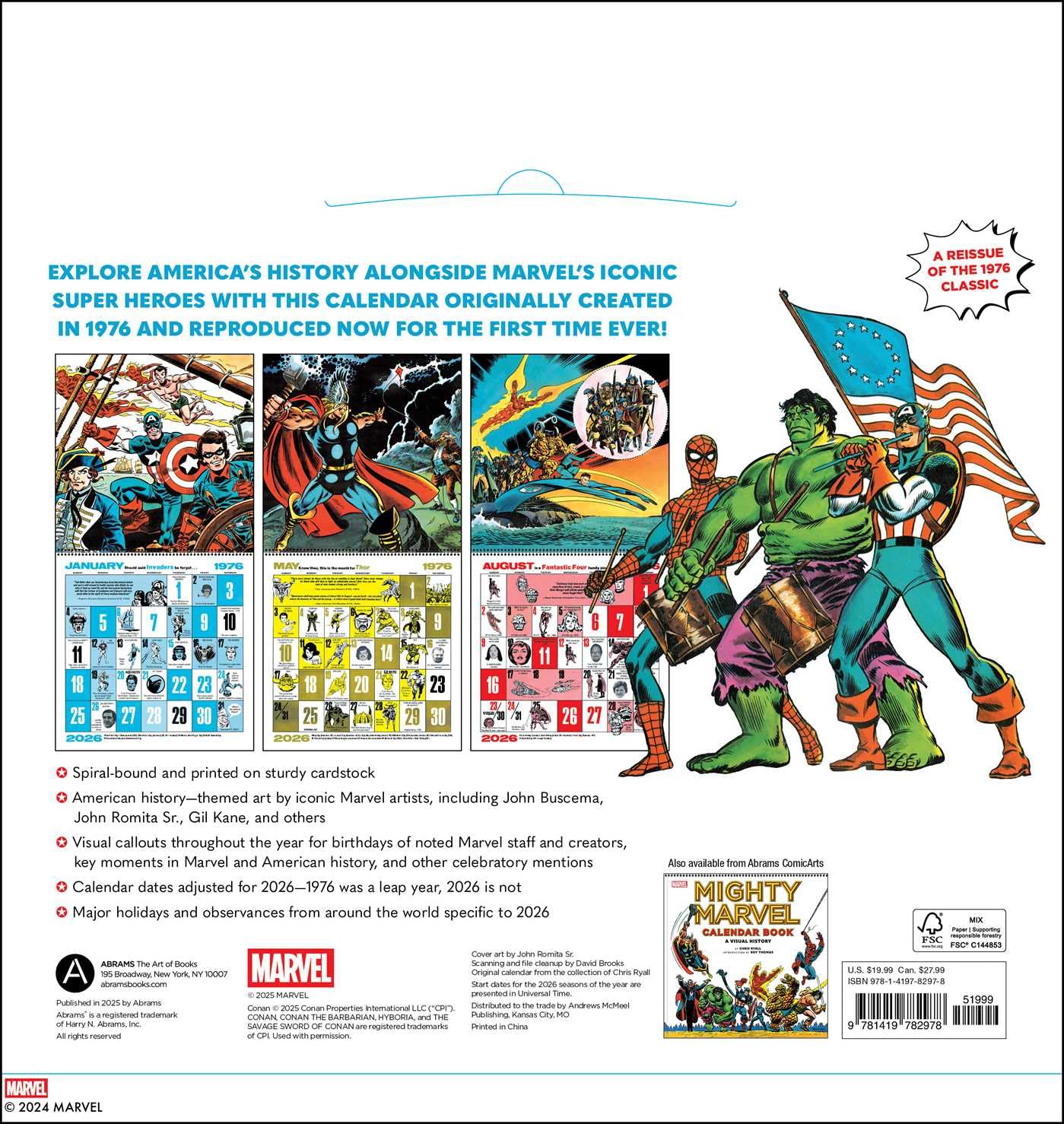 Mighty Marvel 2026 Wall Calendar: A Reissue Of The 1976 Classic 9781419782978_1