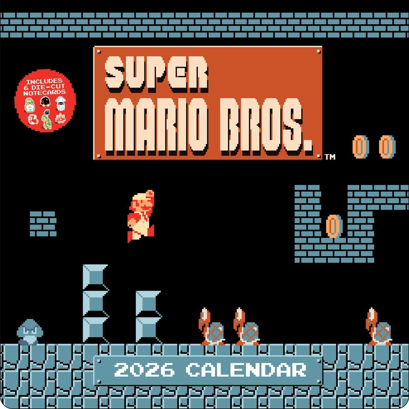 Super Mario Bros. 8-Bit Retro 2026 Wall Calendar 9781419783494