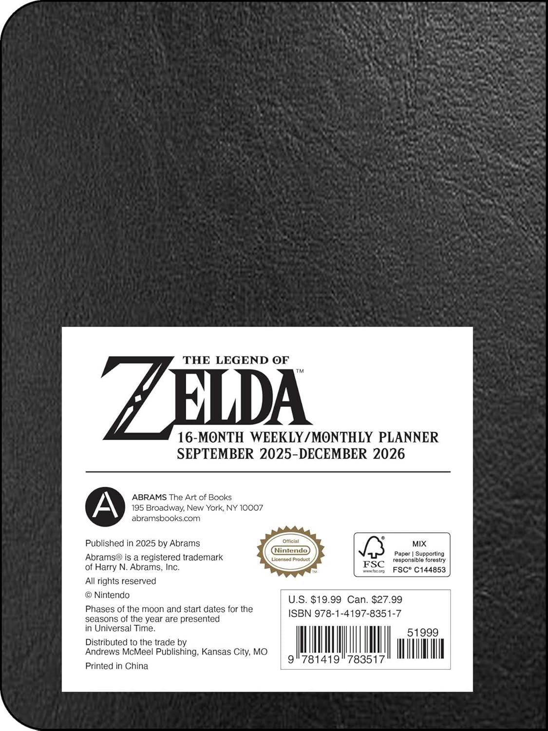 Legend Of Zelda 16-Month 2025-2026 Weekly/Monthly 9781419783517_1
