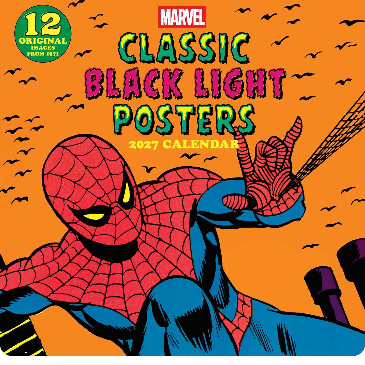 2027 Marvel Classic Black Light Posters Wall Calendar 20 9781419791239