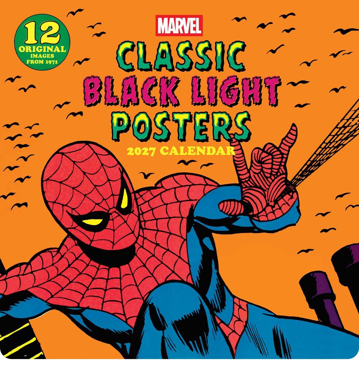 2027 Marvel Classic Black Light Posters Wall Calendar 20 9781419791239
