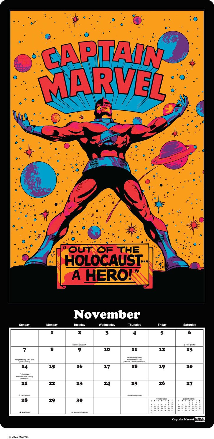 2027 Marvel Classic Black Light Posters Wall Calendar 20 9781419791239_5