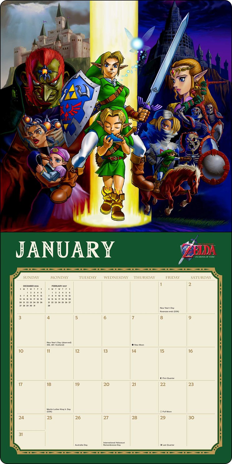 2027 Legend of Zelda Wall Calendar 12x12 20 9781419792335_1