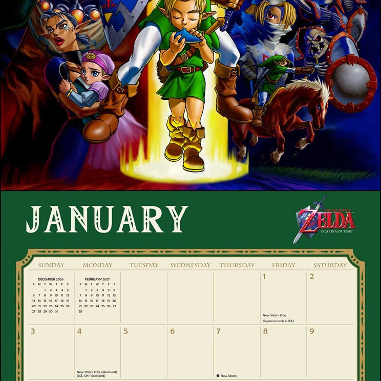 2027 Legend of Zelda Wall Calendar 12x12 20 9781419792335_1