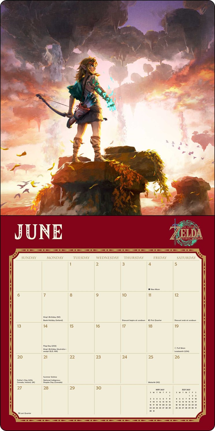 2027 Legend of Zelda Wall Calendar 12x12 20 9781419792335_3