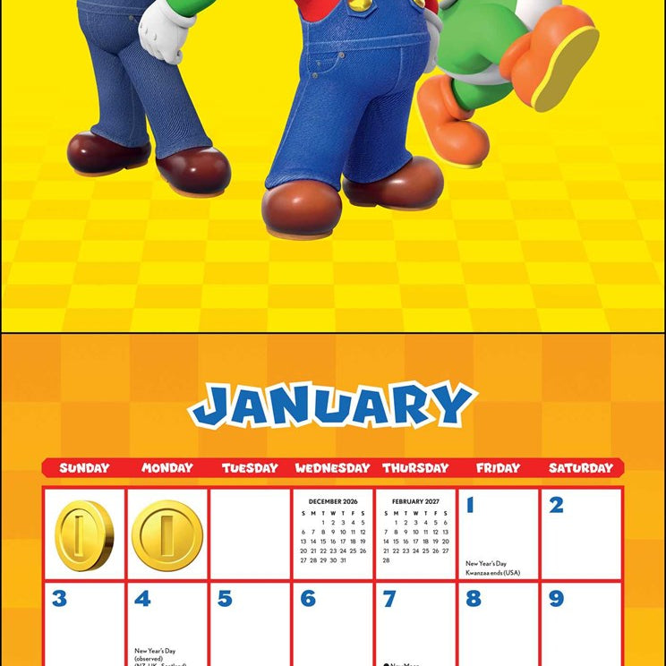 2027 Super Mario Wall Calendar 12x12 20 9781419792380_1