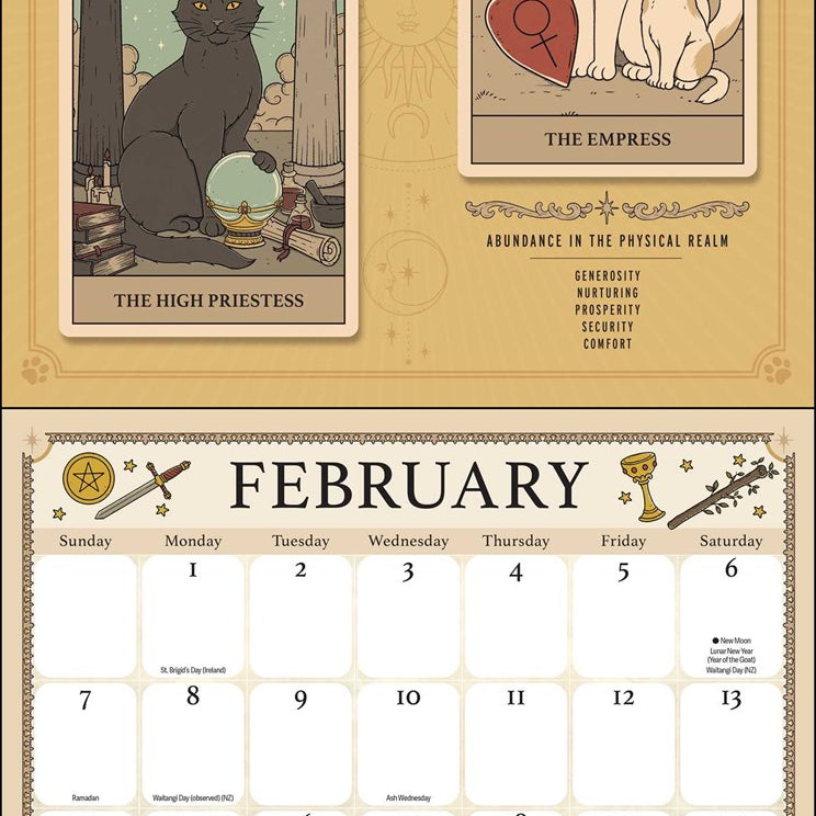 2027 Cats Rule the Earth Tarot Wall Calendar 12x12 20 9781419792830_1