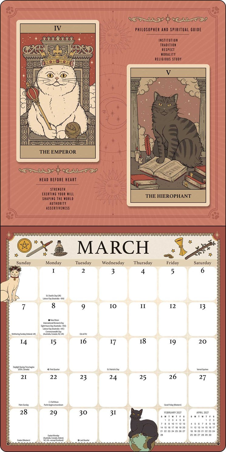 2027 Cats Rule the Earth Tarot Wall Calendar 12x12 20 9781419792830_2