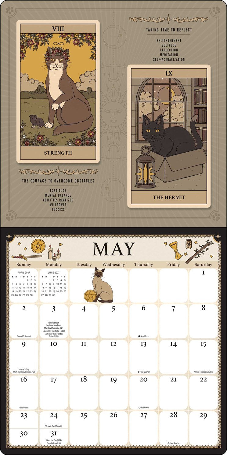 2027 Cats Rule the Earth Tarot Wall Calendar 12x12 20 9781419792830_3