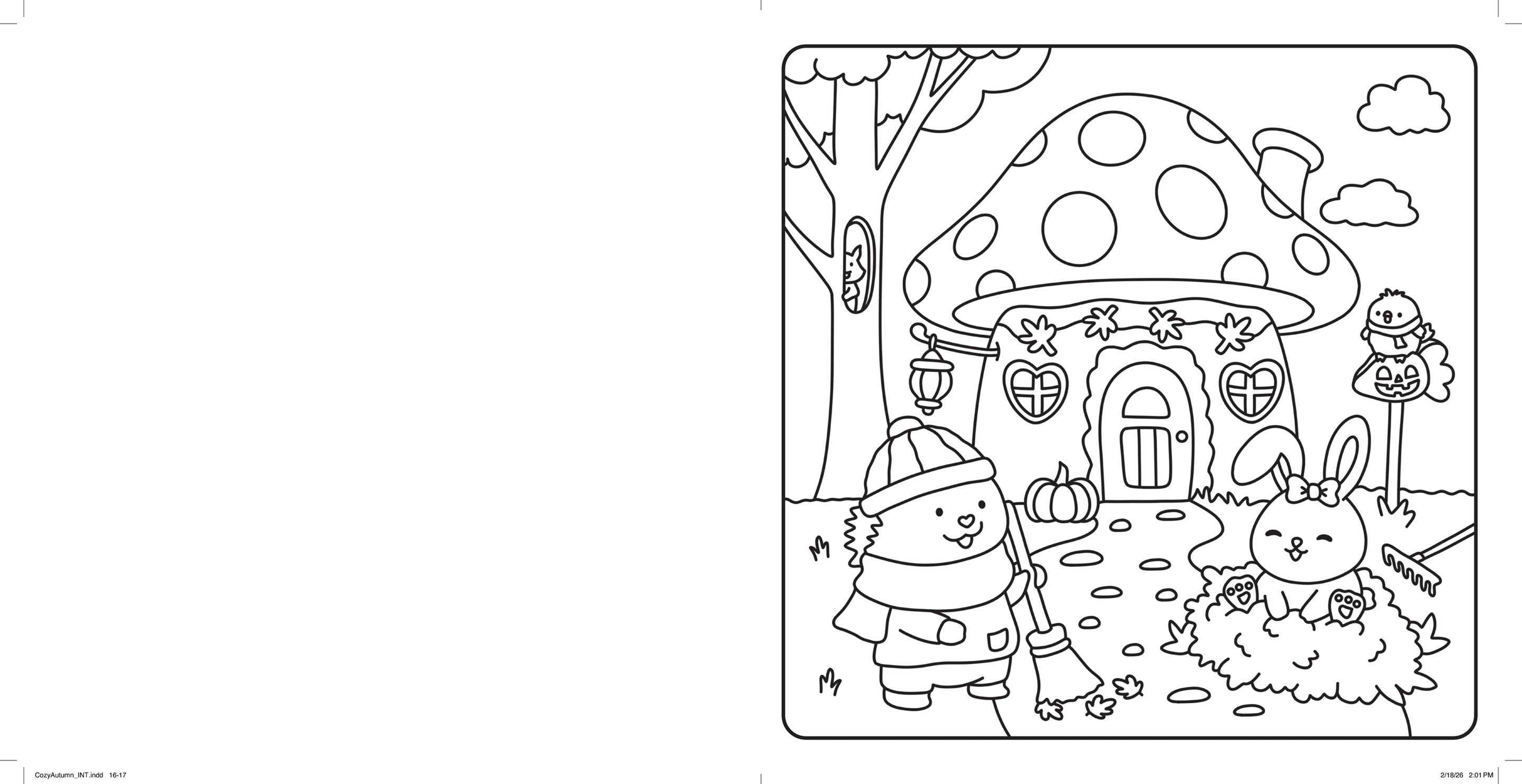 Cozy Autumn: A Cute & Cozy Coloring Book by Douville. Bearice
