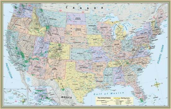 U.S. Map Poster (32 X 50 Inches) - Laminated: - A Quickstudy Reference (Second E 9781423220817_7655f54f-7deb-49a7-9662-60dd4969862b