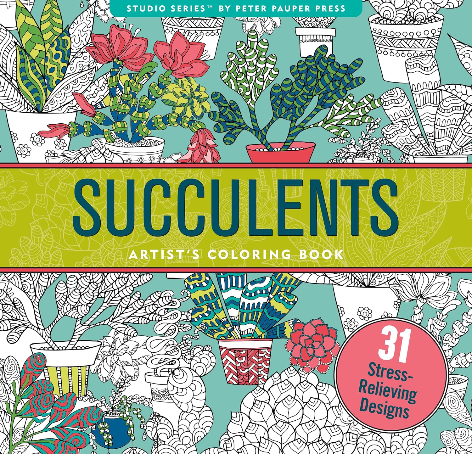 Studio Series Succulents Coloring Book -Peter Pauper Press 9781441334558_7c233595-c000-4286-9446-577a7a87fab5