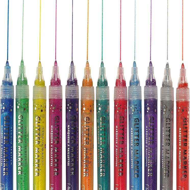 Studio Series Glitter Markers 12 Colors 0.7Mm Bullet Tip (Fine) 9781441335166