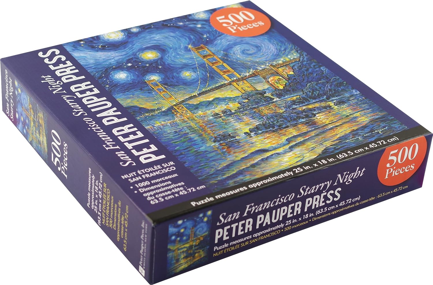 San Francisco Starry Night 500 Piece Jigsaw Puzzle - Peter Pauper Press 9781441337535_2