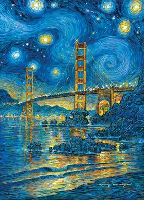 San Francisco Starry Night 500 Piece Jigsaw Puzzle - Peter Pauper Press 9781441337535_9a570d43-be87-47ca-969f-97484c52aa21