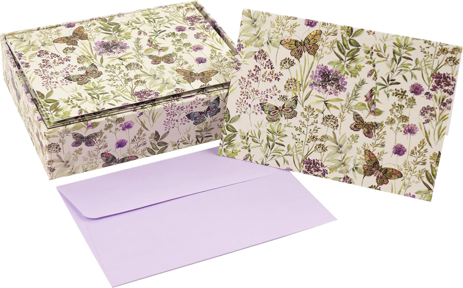 Amethyst Butterflies Note Card 50 9781441339041_048995ab-0a8b-4423-8798-da4df6889a7c