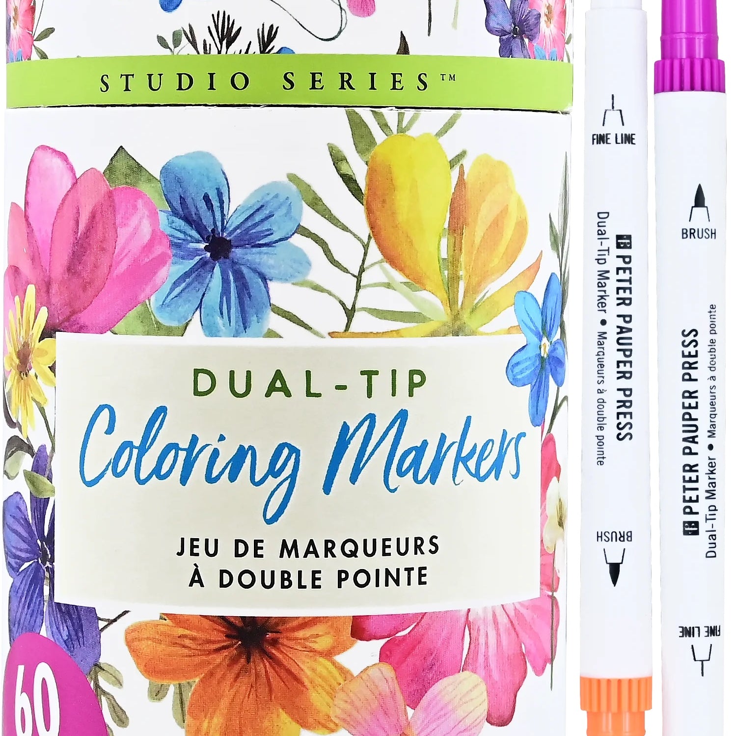 Studio Series 60 Dual-Tip Coloring Markers - Peter Pauper Press 9781441341761_8dd9d1d5-d915-4324-9bc9-c0edca374780
