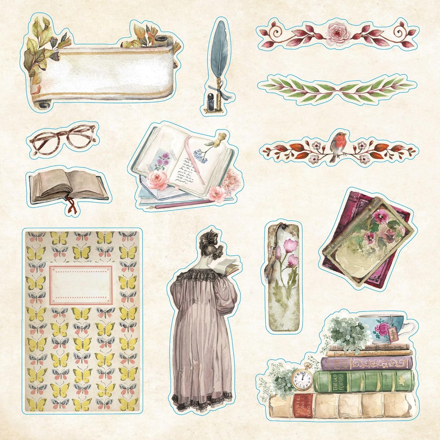 Bibliophilia Ephemera Sticker Book by Peter Pauper Press 9781441342058_1