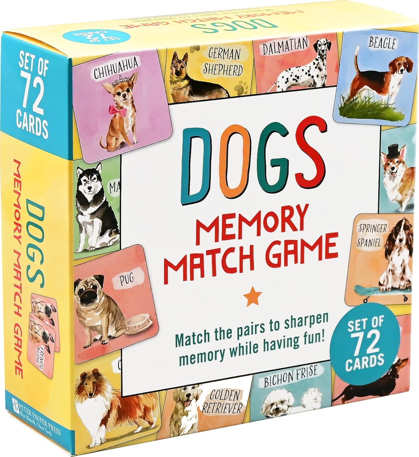Dogs Memory Match Game (Set Of 72 Cards) - Peter Pauper Press 9781441342232