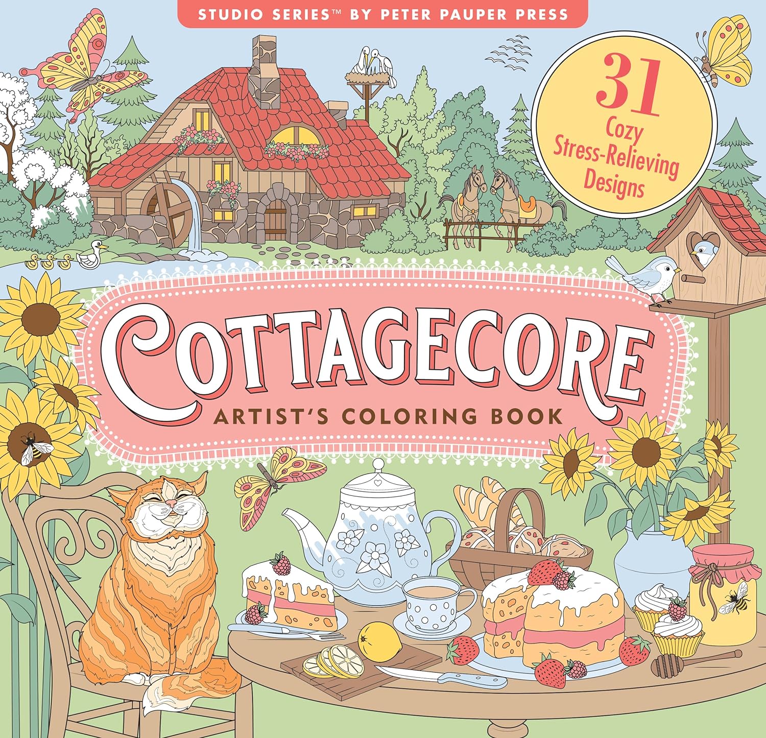 Cottagecore Adult Coloring Book by Peter Pauper Press, Inc. 9781441342539