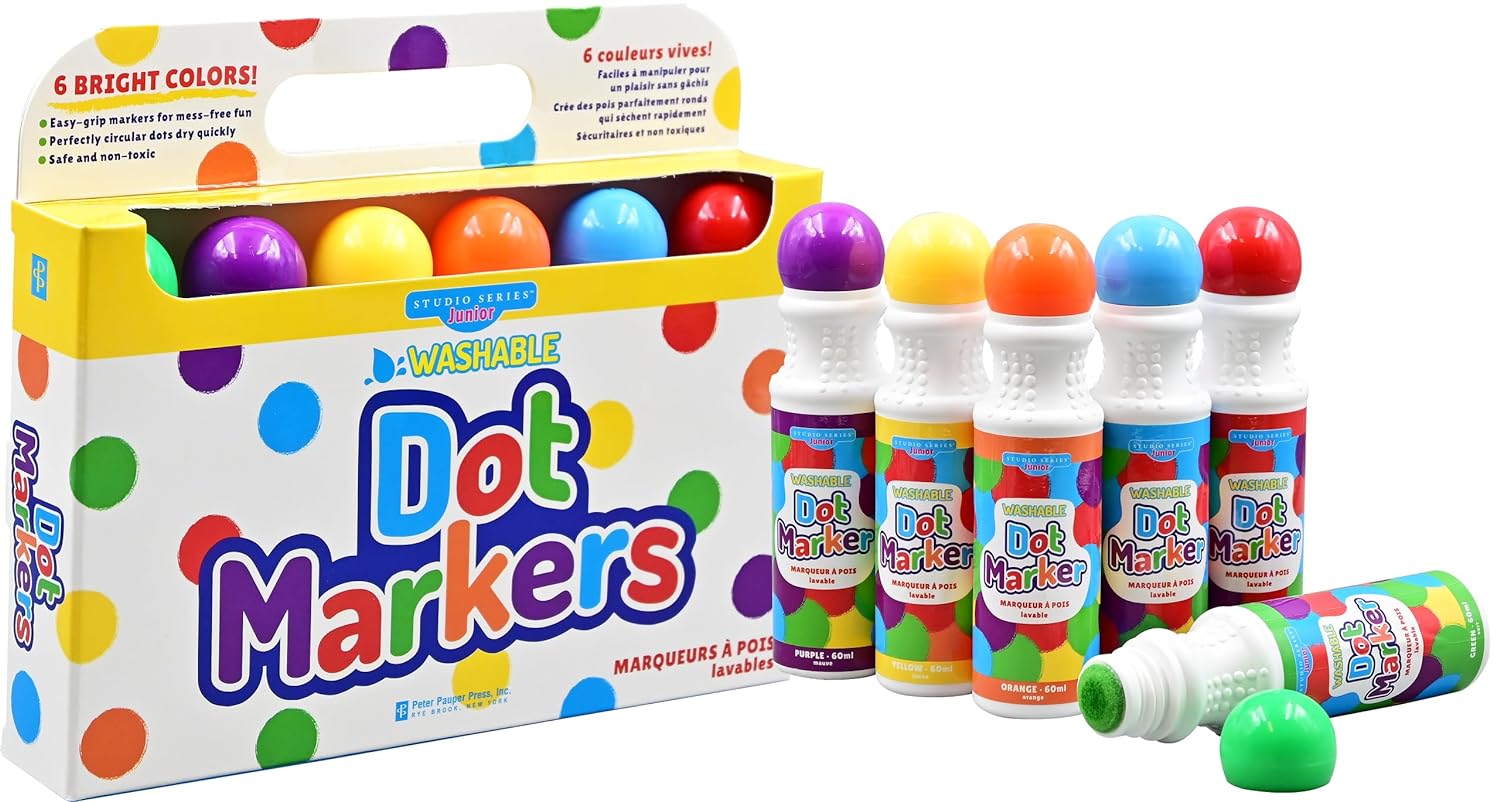 Studio Series Junior Washable Dot Markers 6Pk - Peter Pauper Press, Inc. 9781441342553