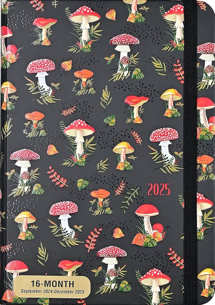 2025 Mushrooms Weekly Planner (16 Months, Sept 2024 To Dec 2025) - Peter Pauper 9781441342799
