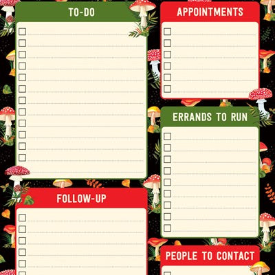 Mushrooms Daily Checklist Note Pad 9781441343604