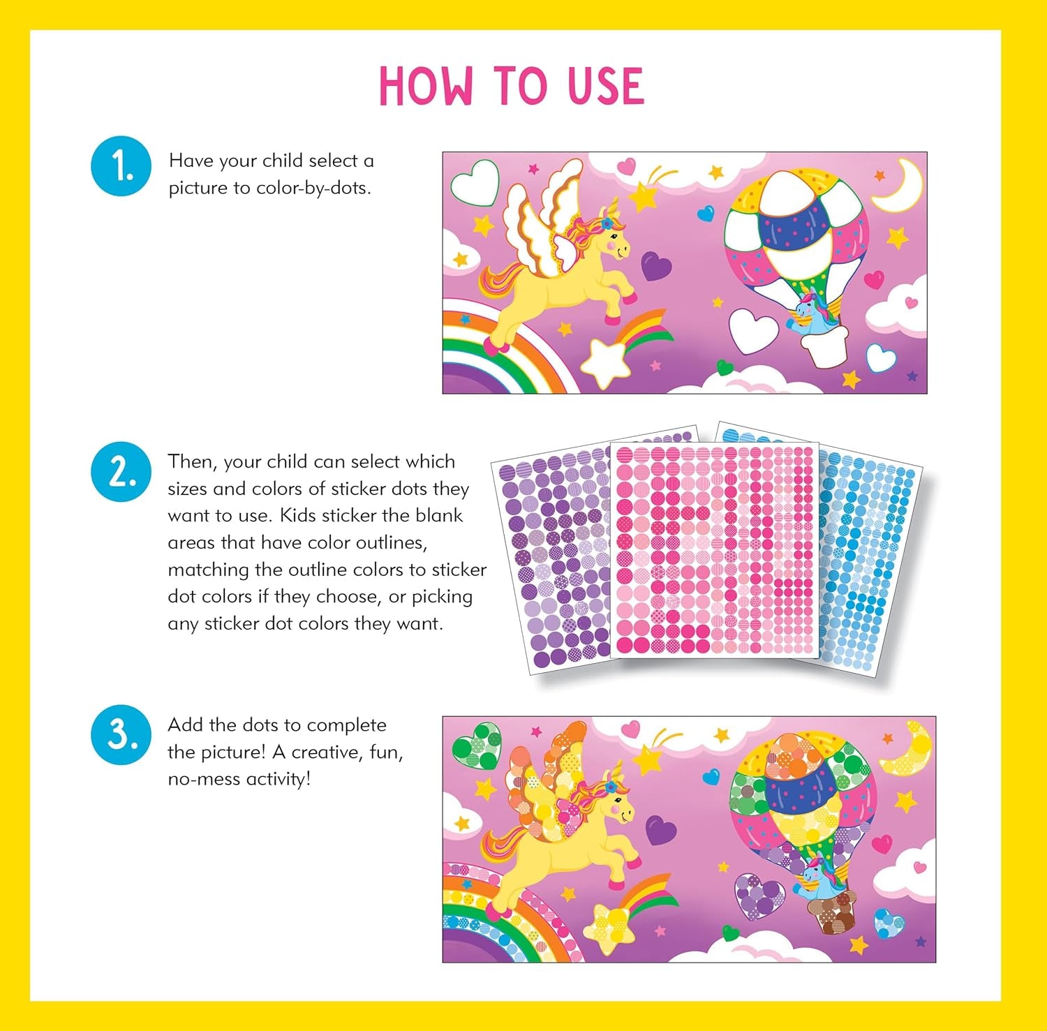 Unicorns Color-By-Dots Sticker Book by Peter Pauper Press 9781441343833_1