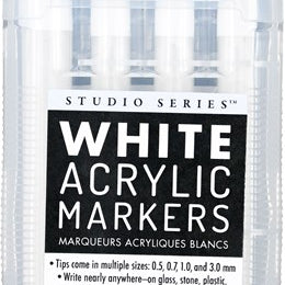 STUDIO SERIES WHITE ACRYLIC MARKERS SET OF 4 9781441344830