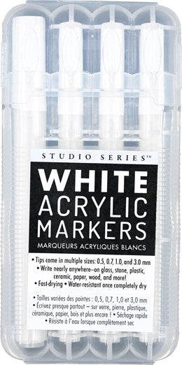 STUDIO SERIES WHITE ACRYLIC MARKERS SET OF 4 9781441344830