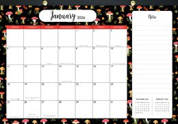 2026 Mushrooms Desk Pad 11X17 9781441344908