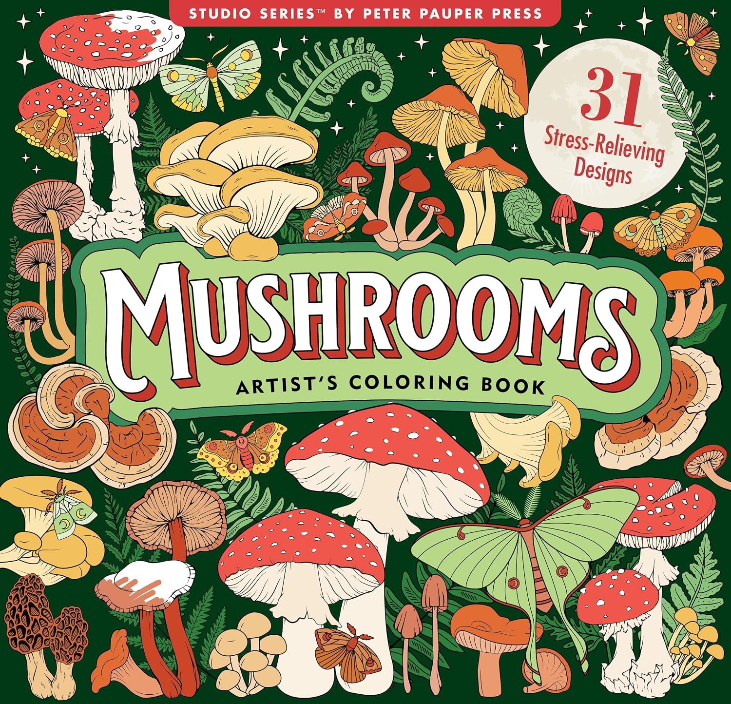 Mushrooms Adult Coloring Book by Peter Pauper Press, Inc. 9781441345165_44121028-e143-47fd-85a8-d9658e98713e