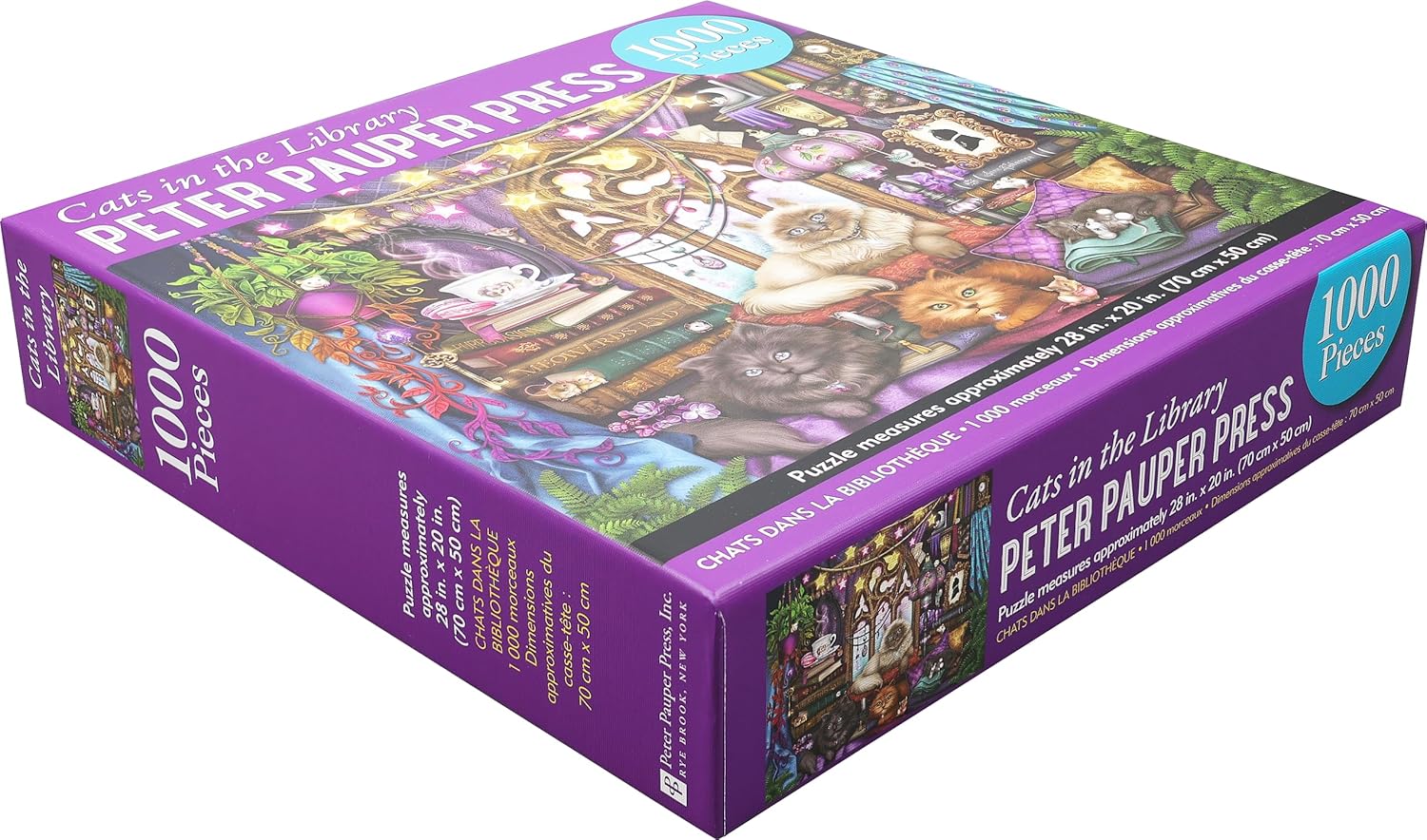 Cats In The Library 1000 Piece Jigsaw Puzzle -Peter Pauper Press 9781441345967_2
