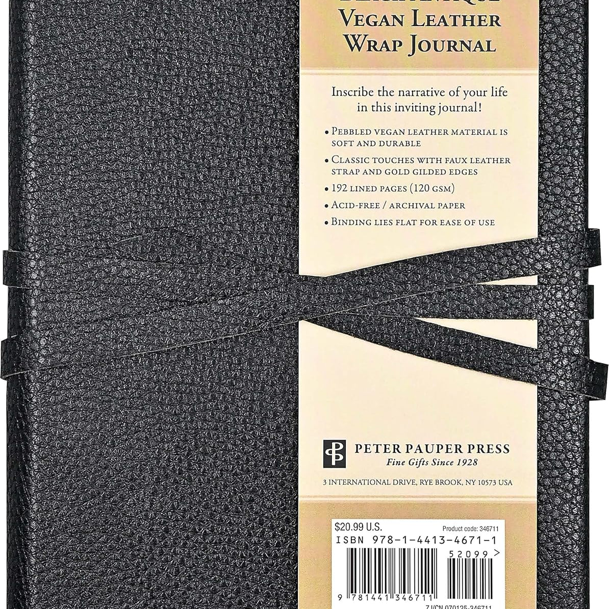 Black Leather Wrap Journal 9781441346711