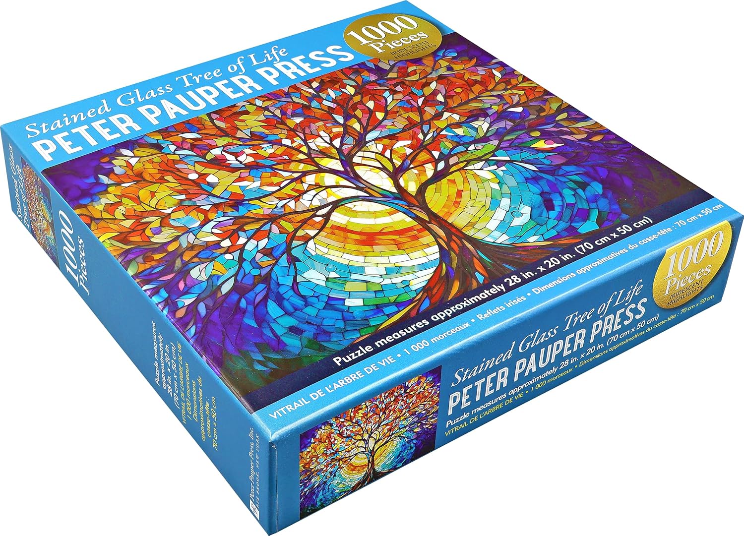 Stained Glass Tree Of Life 1000 Piece Jigsaw Puzzle - Peter Pauper Press 9781441346926_2