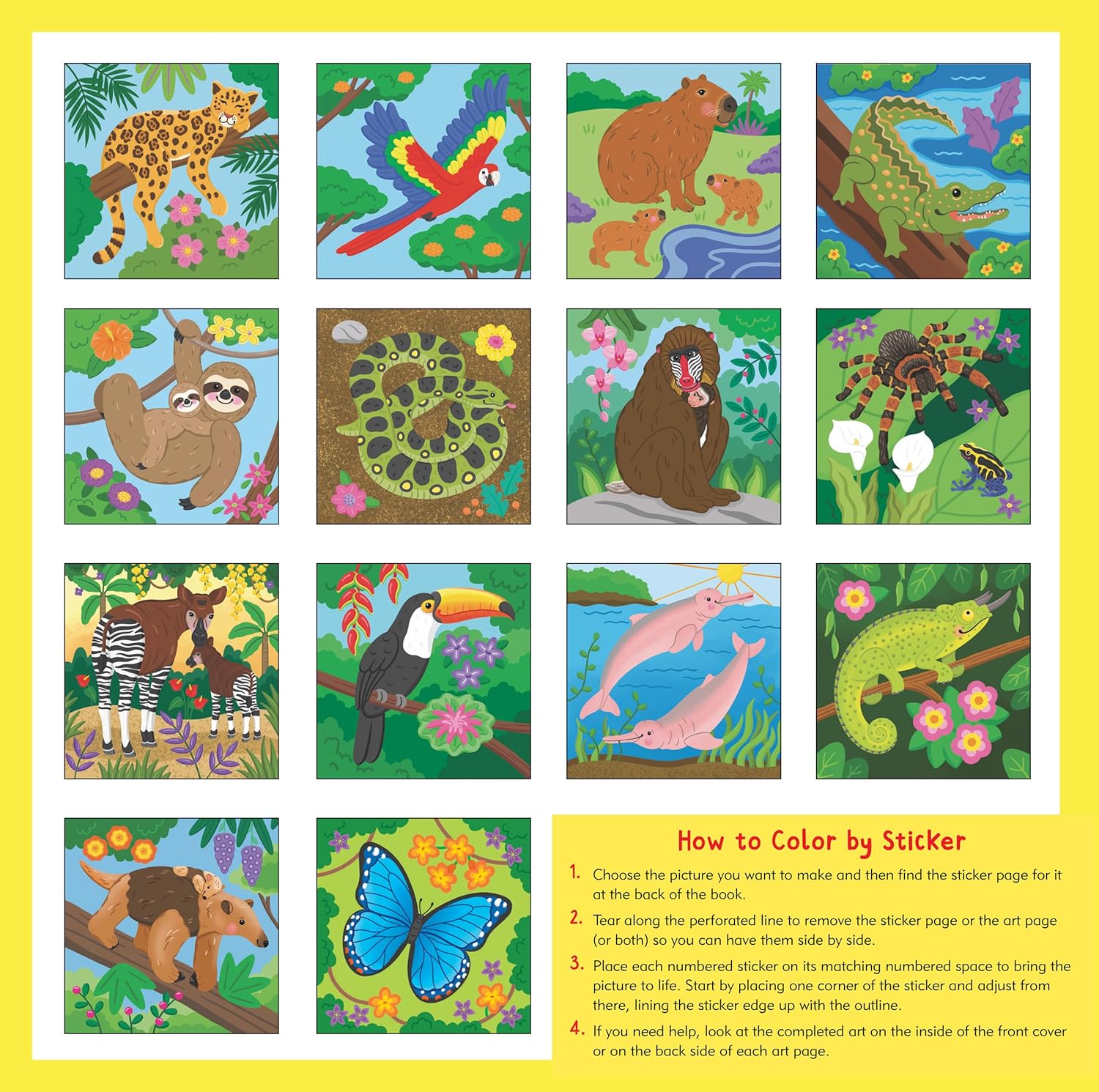Rain Forest Animals My First Color-By-Sticker Book by Peter Pauper Press 20 9781441347091_1