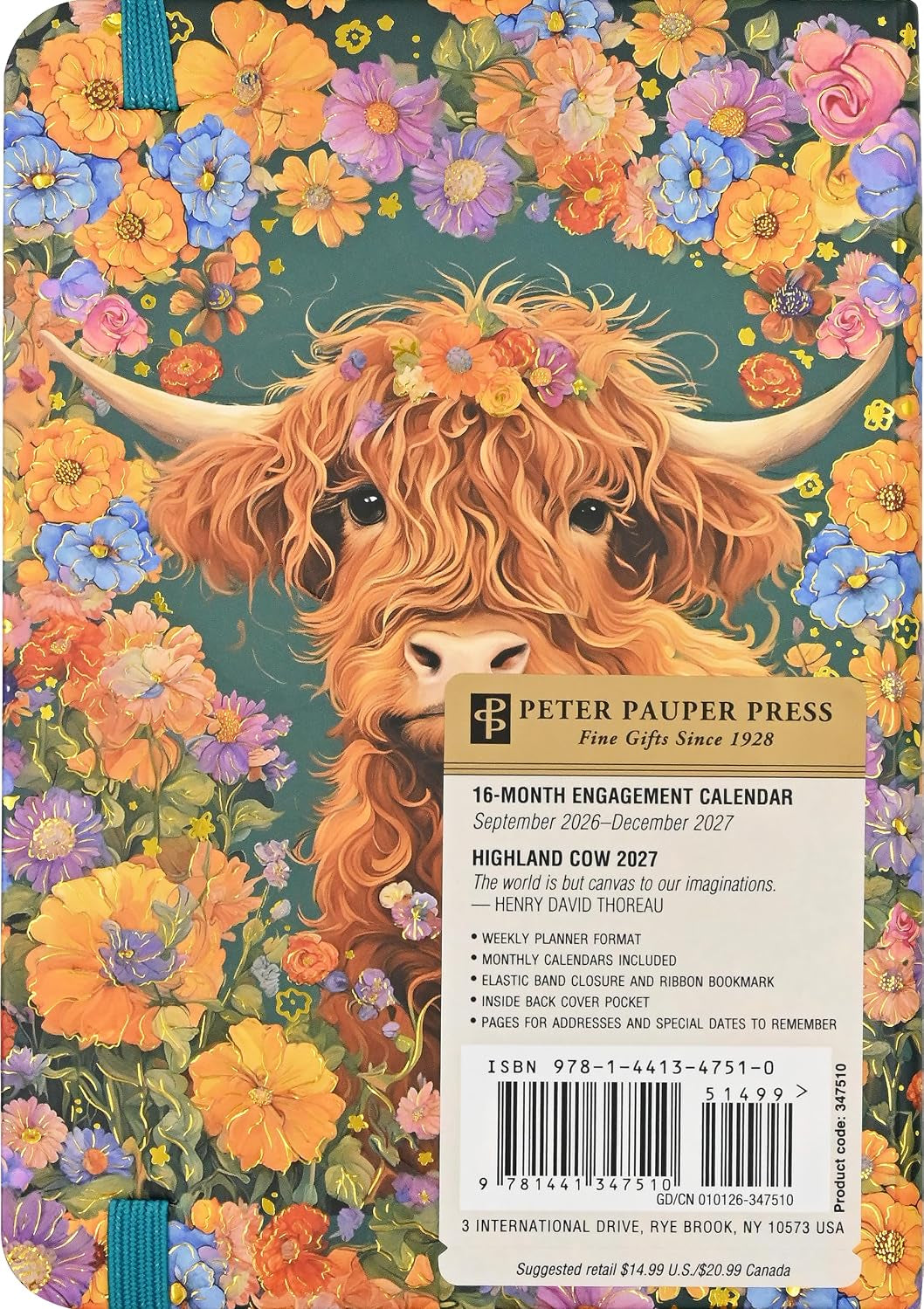 2027 Highland Cow Compact Weekly Planner (16 months, Sept 2026 to Dec 2027) 20 9781441347510_1