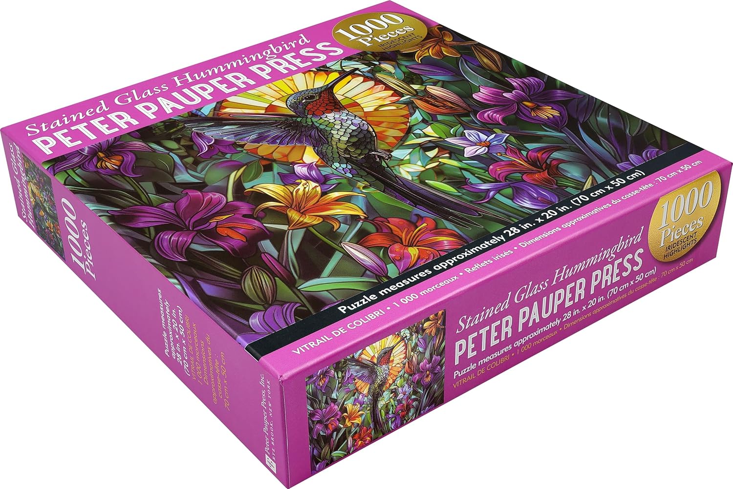 Stained Glass Hummingbird 1000 Piece Iridescent Jigsaw Puzzle - Ppp 20 9781441348296_1