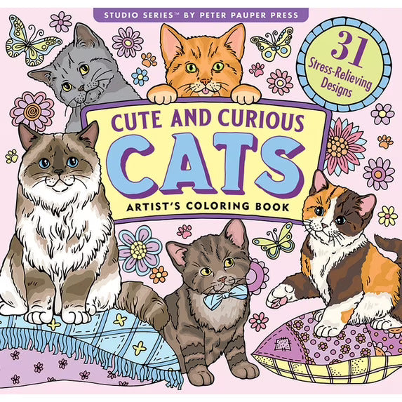 Cute and Curious Cats Artist's Coloring Book (Studio Series) from Peter Pauper Press 20 9781441348517