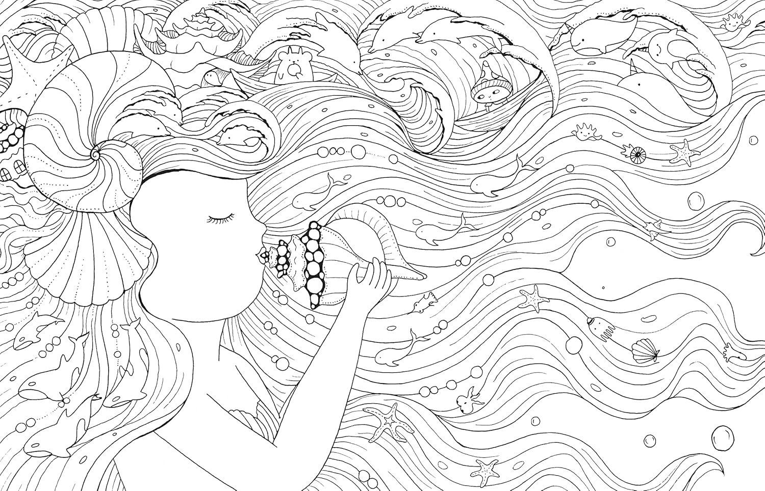 A Million Mermaids: Magical Creatures To Color Volume 7 by Mayo. Lulu 9781454711155_2