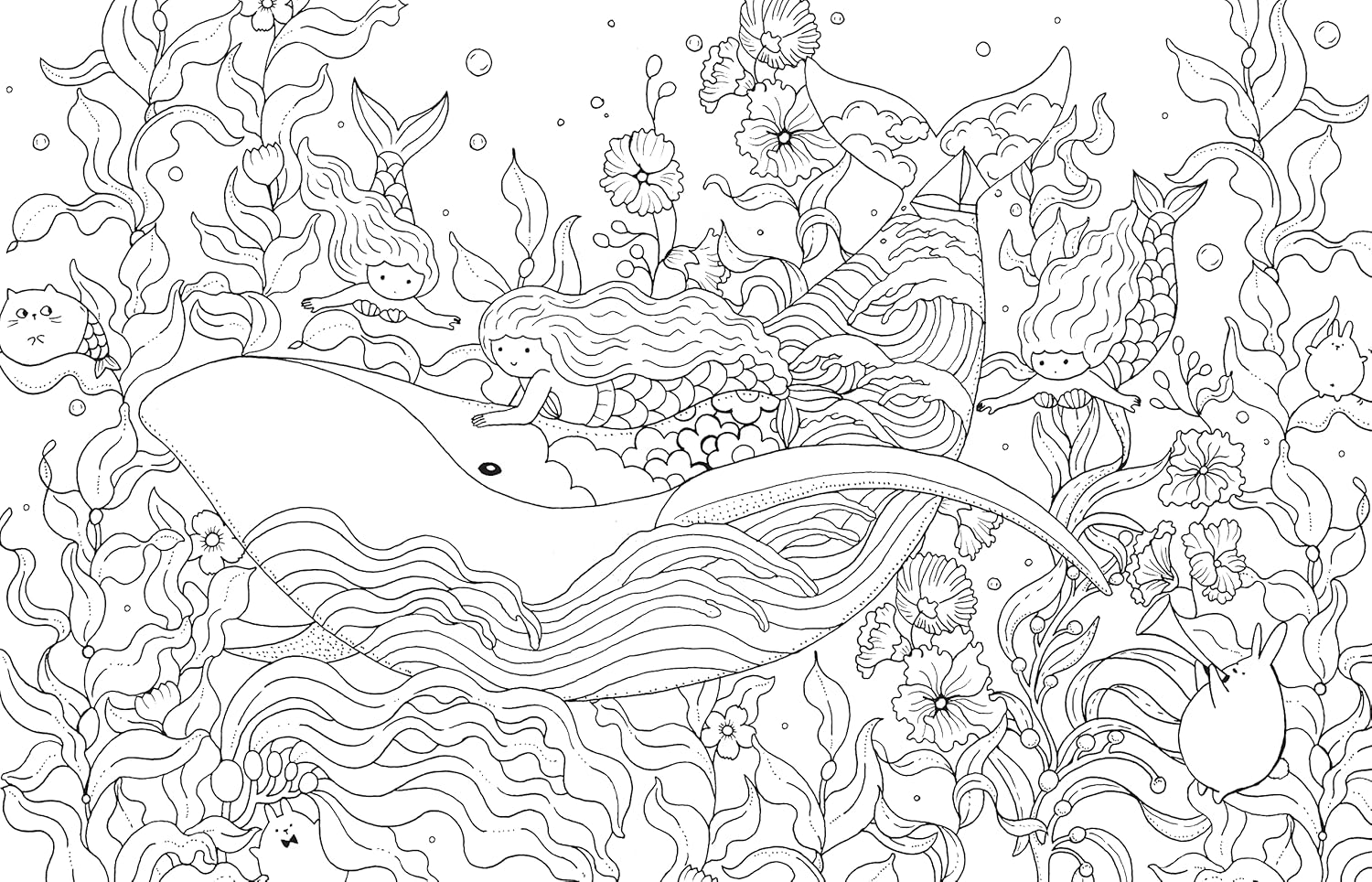 A Million Mermaids: Magical Creatures To Color Volume 7 by Mayo. Lulu 9781454711155_4